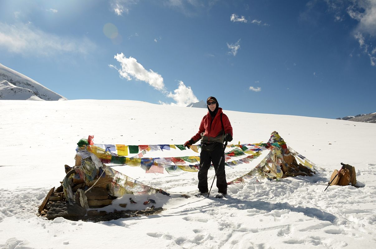 03 Jerome Ryan On Dhampus Pass 5257m With Slope Behind Leading To Hidden Valley Around Dhaulagiri 